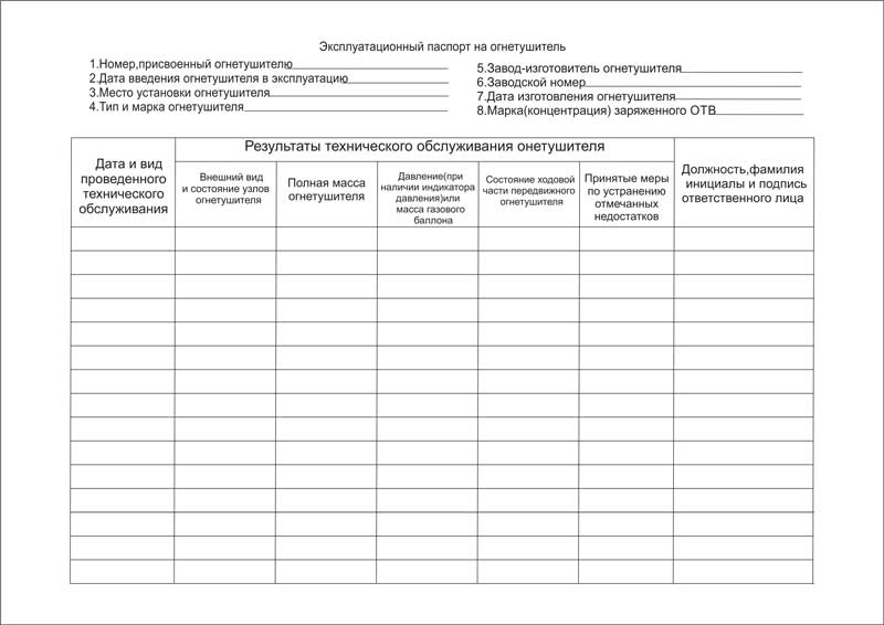 Купить журнал учета огнетушителей